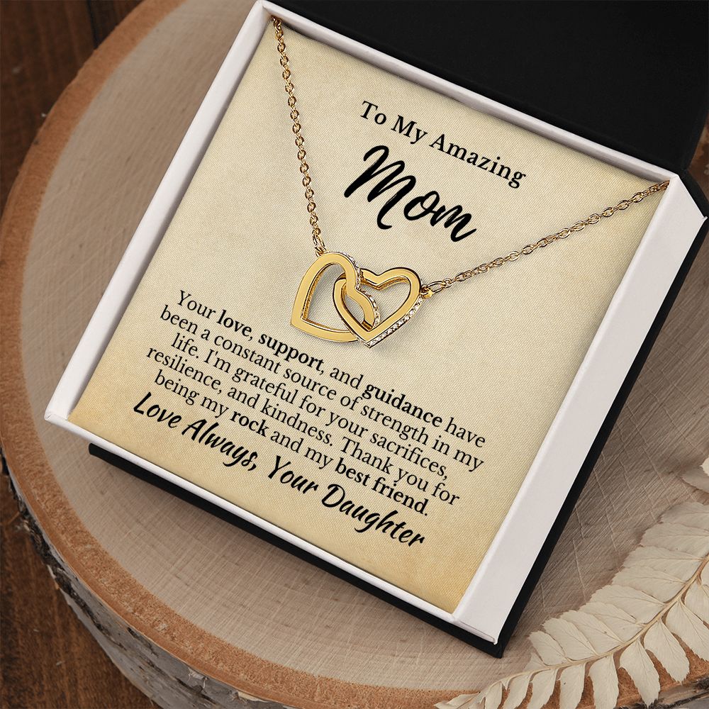 From Daughter to Mom_I'm Grateful for You_Interlocking Hearts Necklace