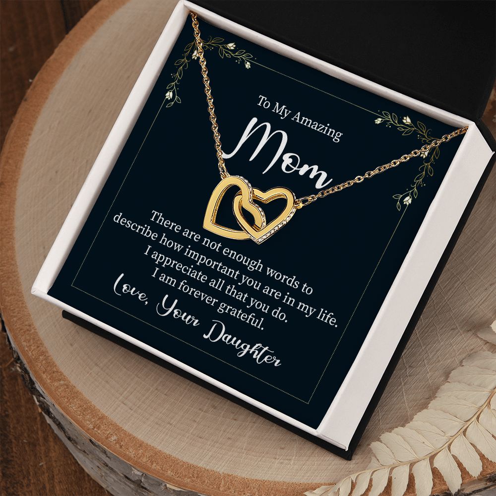 From Daughter to Mom_Not Enough Words_Interlocking Hearts Necklace