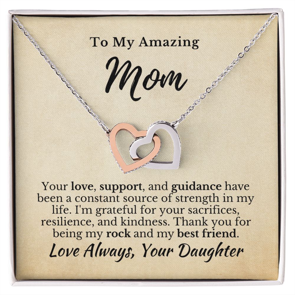 From Daughter to Mom_I'm Grateful for You_Interlocking Hearts Necklace