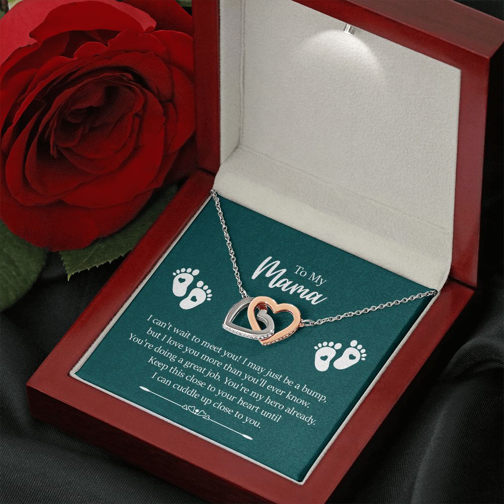 To My Mama, I Can't Wait to Meet You - Interlocking Hearts Necklace