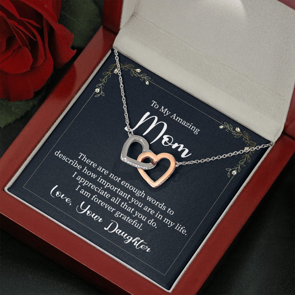 From Daughter to Mom_Not Enough Words_Interlocking Hearts Necklace