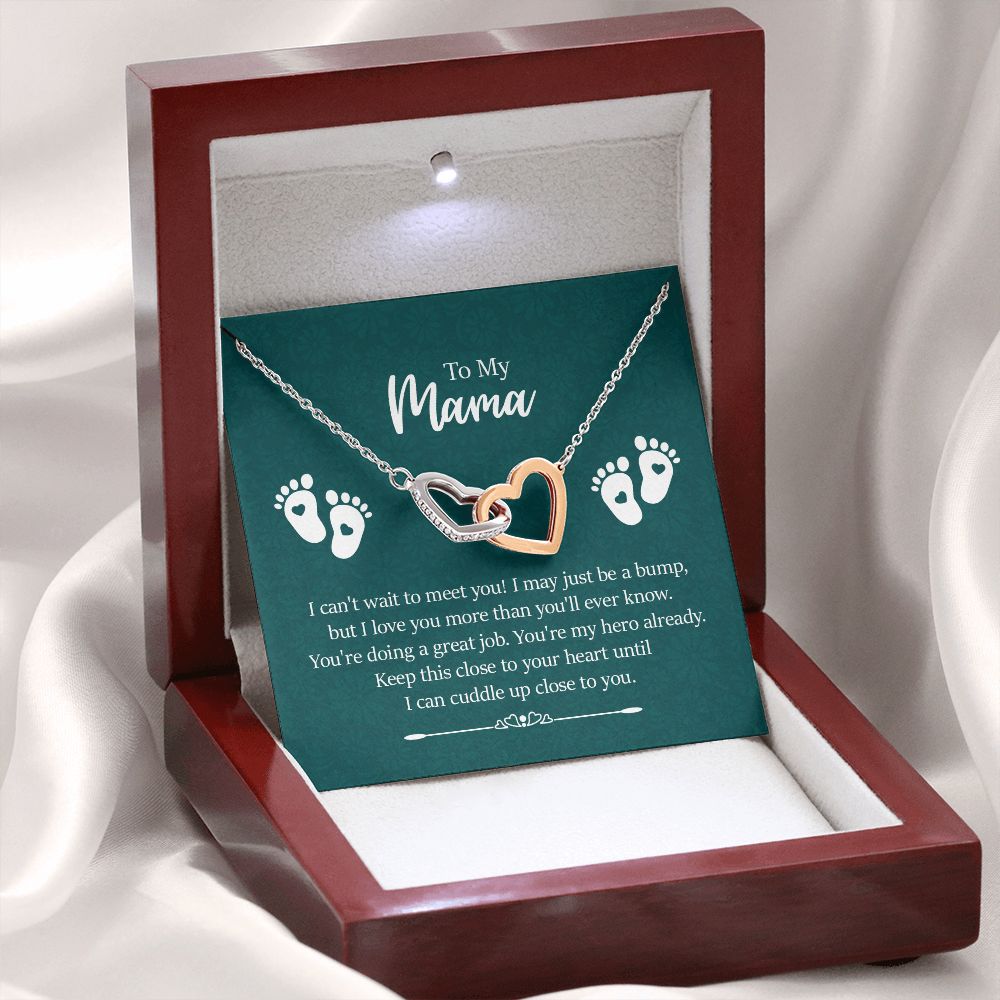 To My Mama, I Can't Wait to Meet You - Interlocking Hearts Necklace