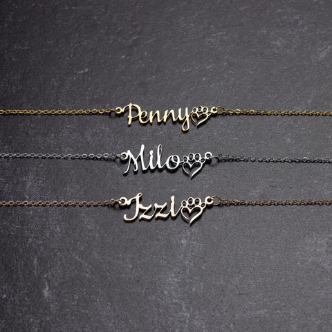 Pet Mom Necklace with Custom Name
