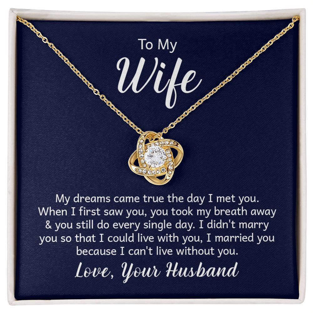 Love Knot Necklace with Message Card Options