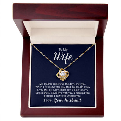 Love Knot Necklace with Message Card Options