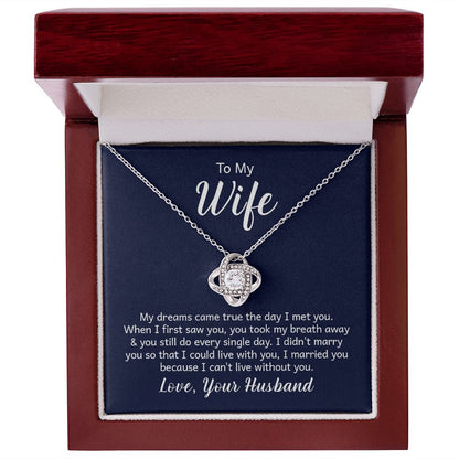 Love Knot Necklace with Message Card Options