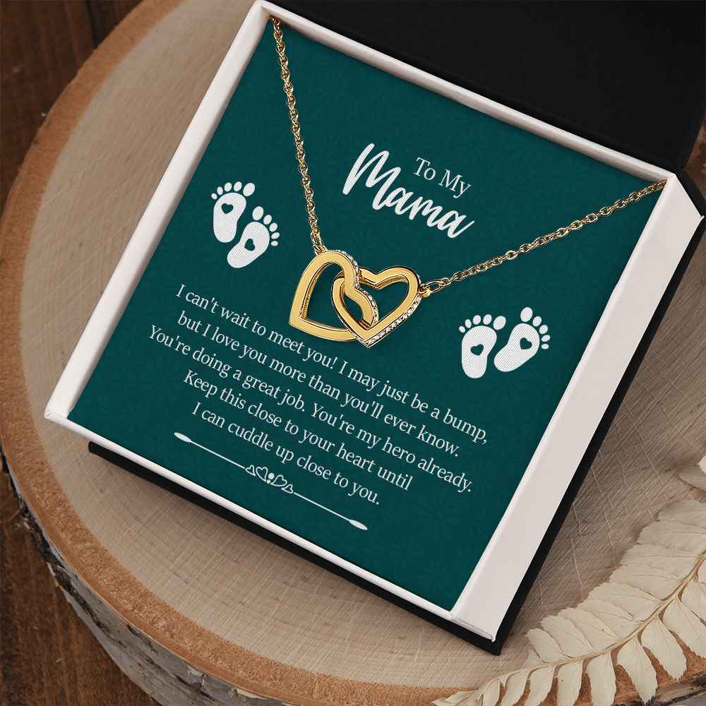 To My Mama, I Can't Wait to Meet You - Interlocking Hearts Necklace