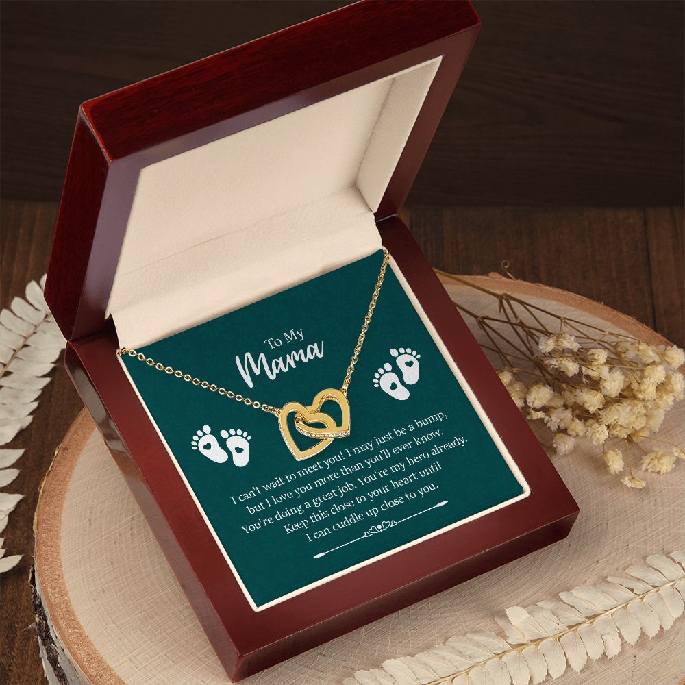 To My Mama, I Can't Wait to Meet You - Interlocking Hearts Necklace