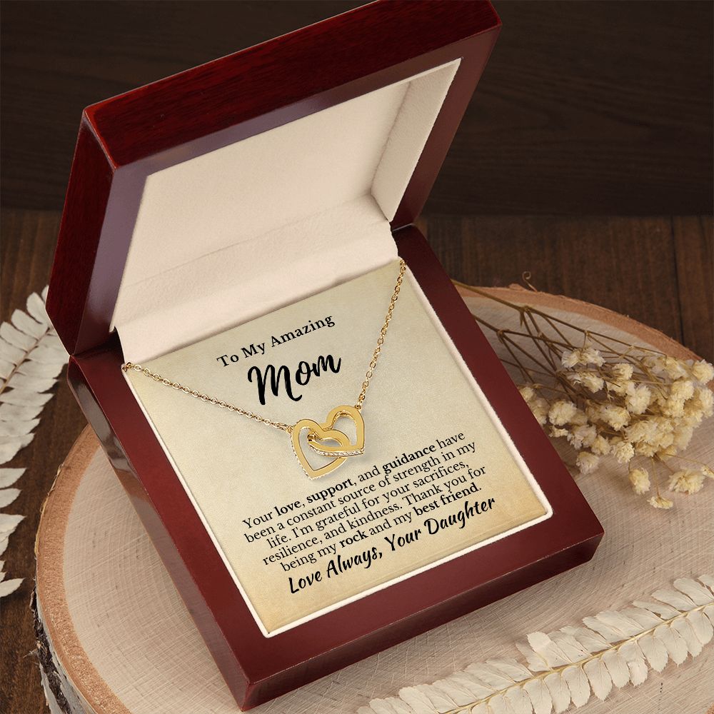 From Daughter to Mom_I'm Grateful for You_Interlocking Hearts Necklace