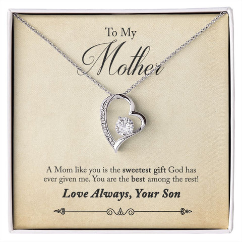 Son to Mother, The Sweetest Gift - Forever Love Necklace